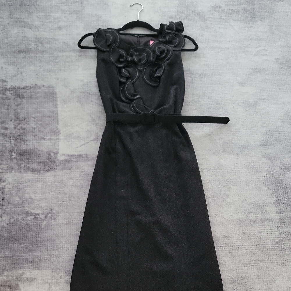 Elegant Black Dress with Floral Accents